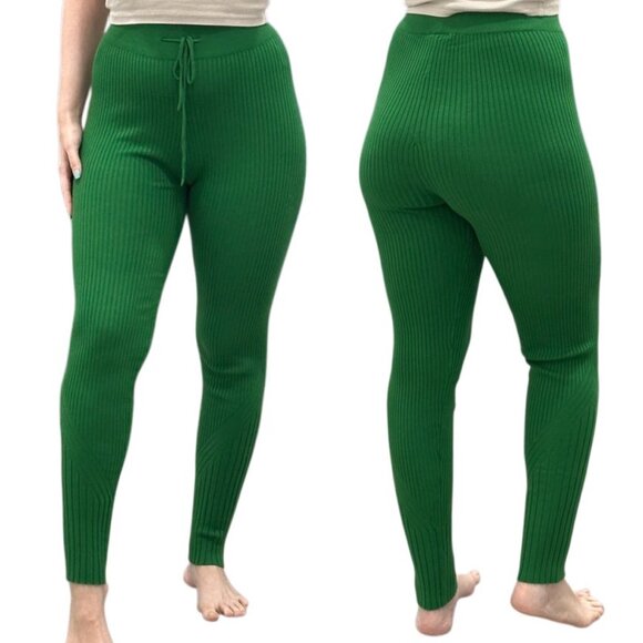 Varley Mocado Rib Knit High Rise Base Layer Legging in Verdant Green Size M - Picture 4 of 15
